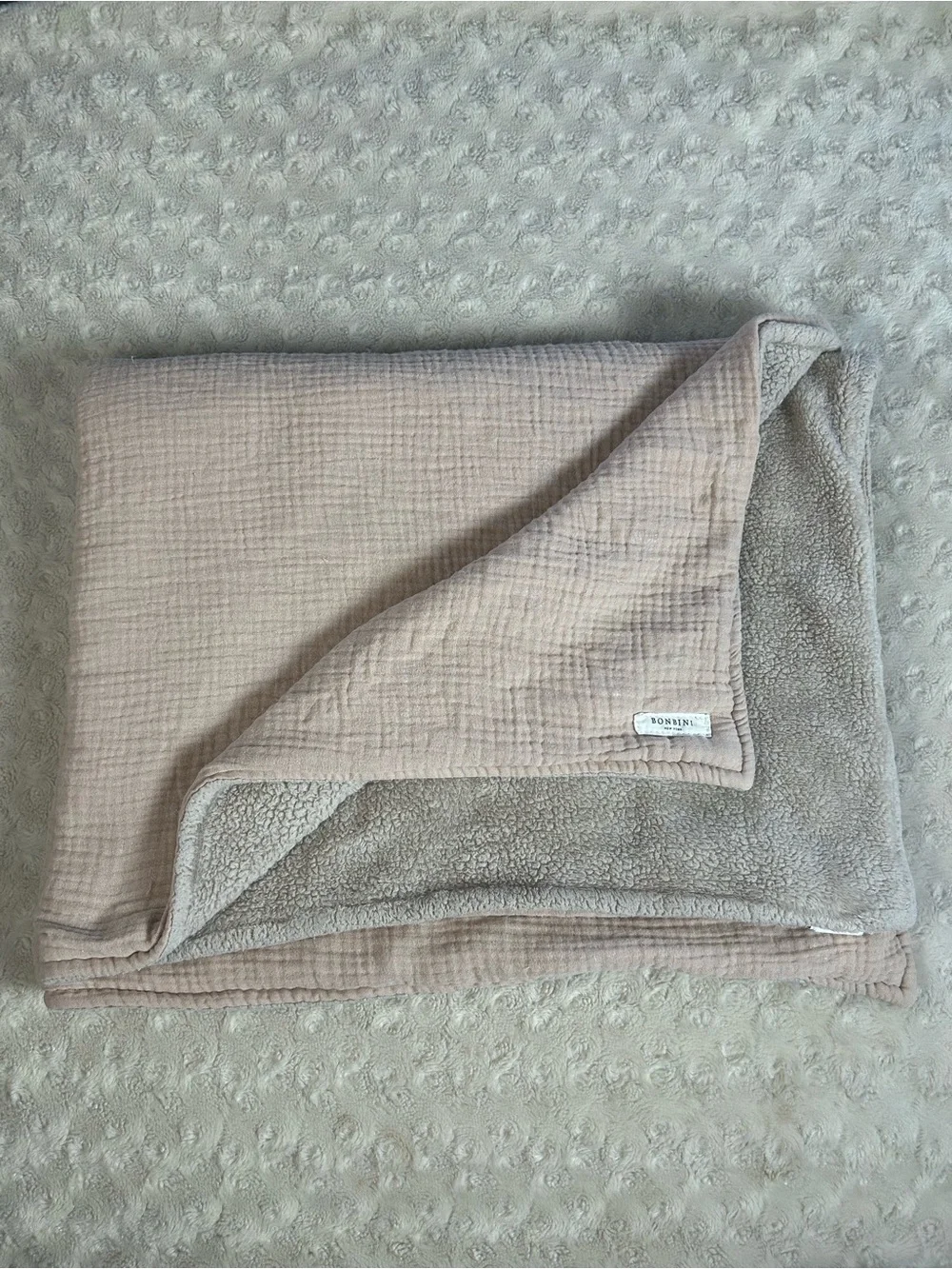 Bonbini New York Rainbow Print Baby Blanket Muslin Sherpa Reversible Lovey